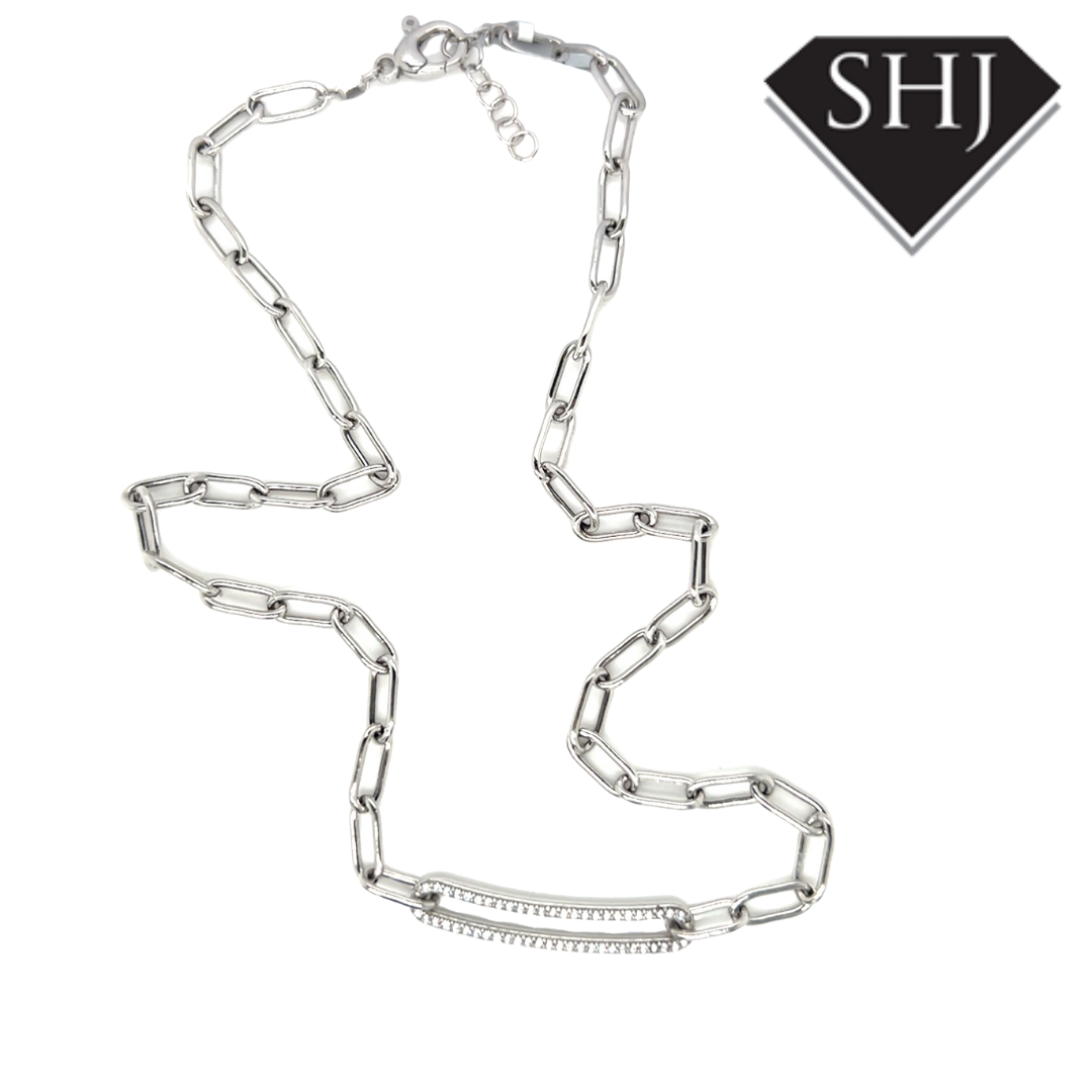Silver CZ Necklace