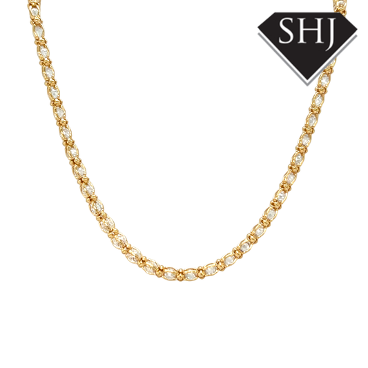 Silver Gold Plated CZ Necklace