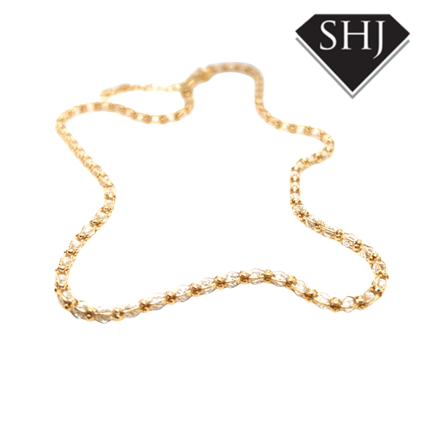 Silver Gold Plated CZ Necklace