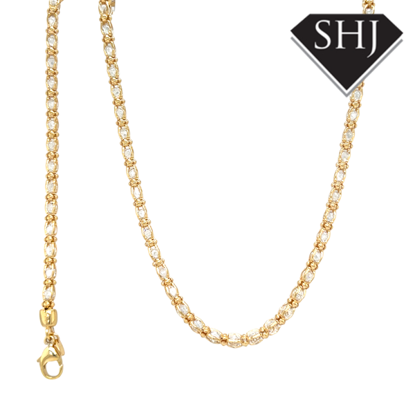 Silver Gold Plated CZ Necklace