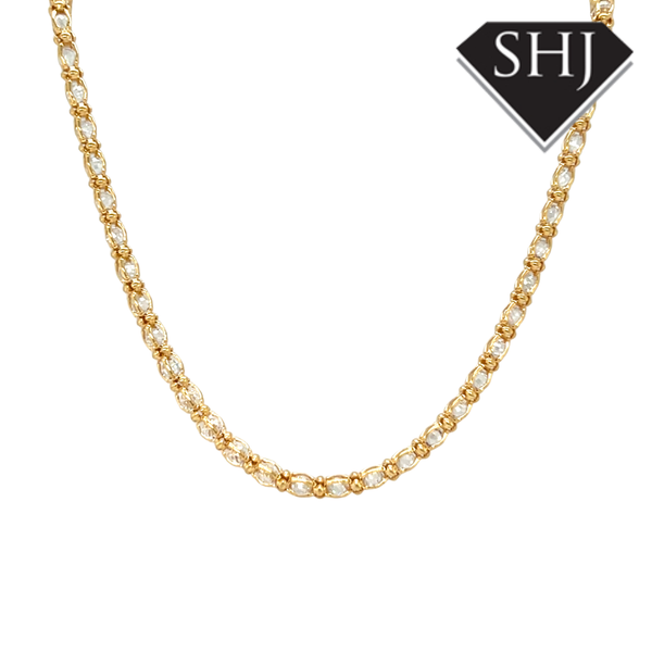 Silver Gold Plated CZ Necklace