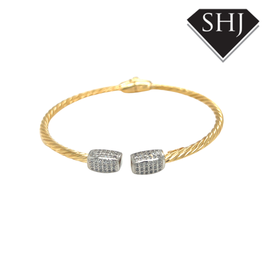 Silver Gold Plated CZ Bangle