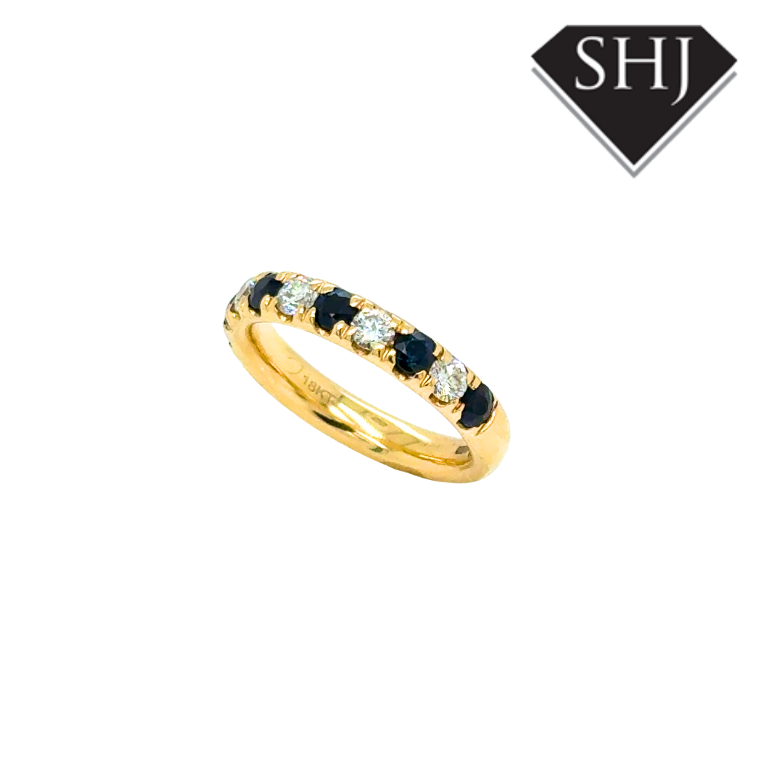 18ct Yellow Gold 0.76ct Sapphire & 0.52ct Diamond Eternity Ring