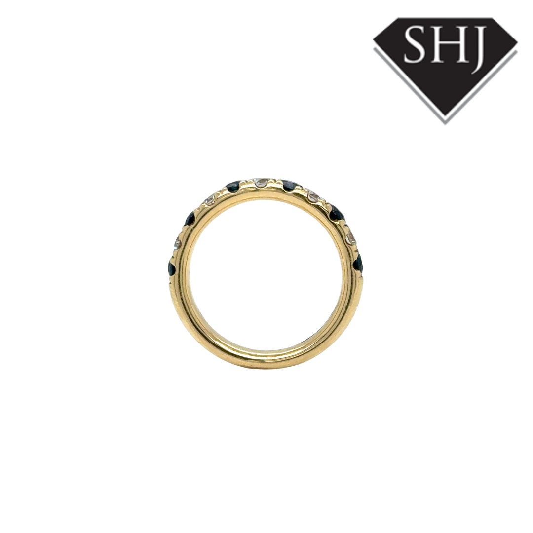 18ct Yellow Gold 0.76ct Sapphire & 0.52ct Diamond Eternity Ring