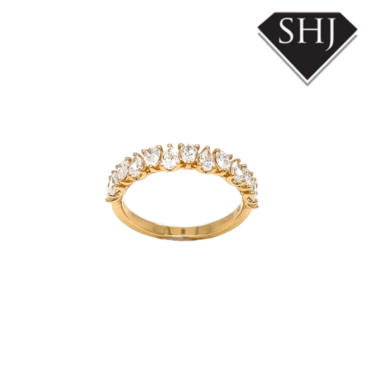 18ct Yellow Gold Pear Cut 1.17ct Lab Grown Diamond Eternity Ring