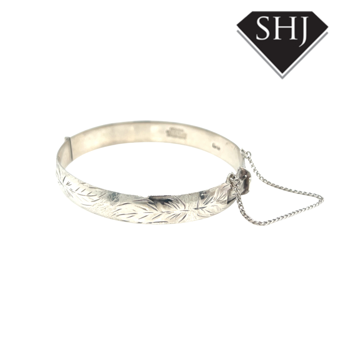 Silver Engraved Bangle
