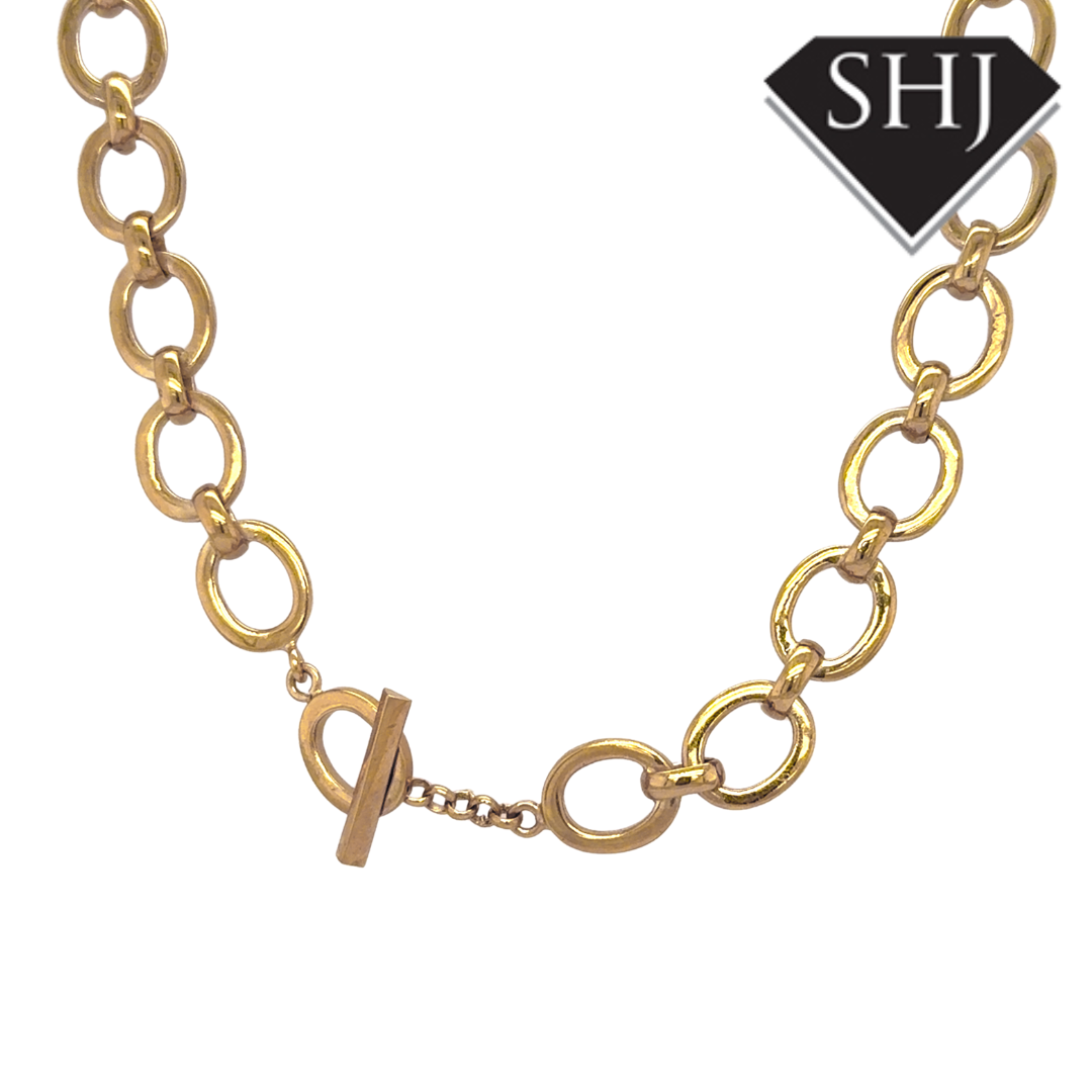 Silver Gold Plated Open Link Necklace