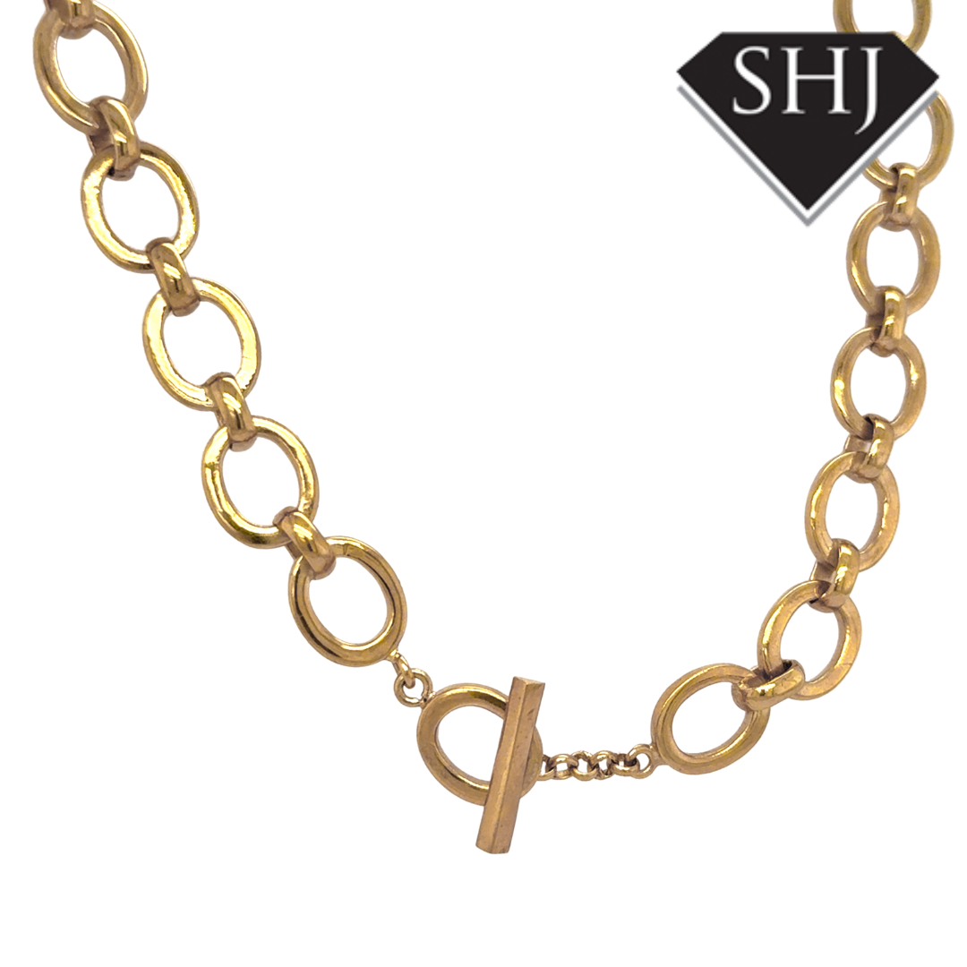 Silver Gold Plated Open Link Necklace