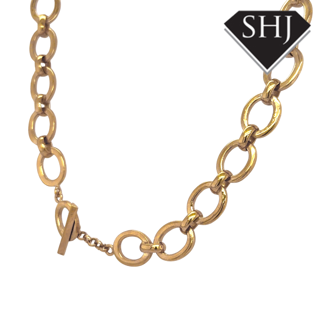 Silver Gold Plated Open Link Necklace