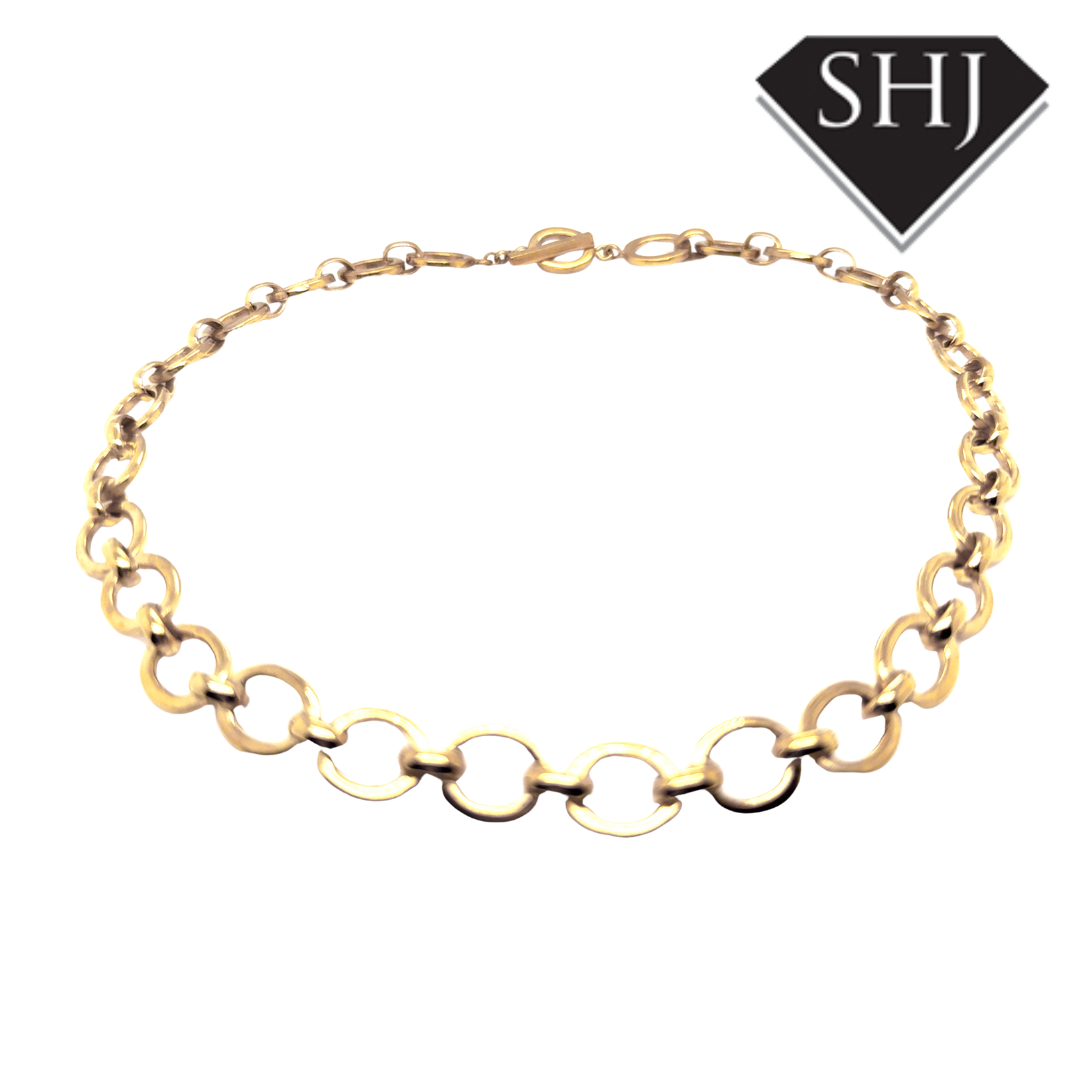 Silver Gold Plated Open Link Necklace