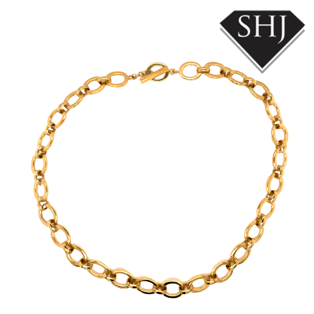 Silver Gold Plated Open Link Necklace