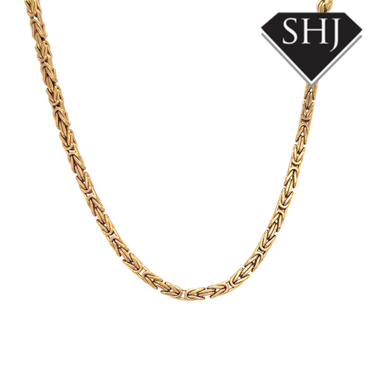 Silver Gold Plated Byzantine Chain