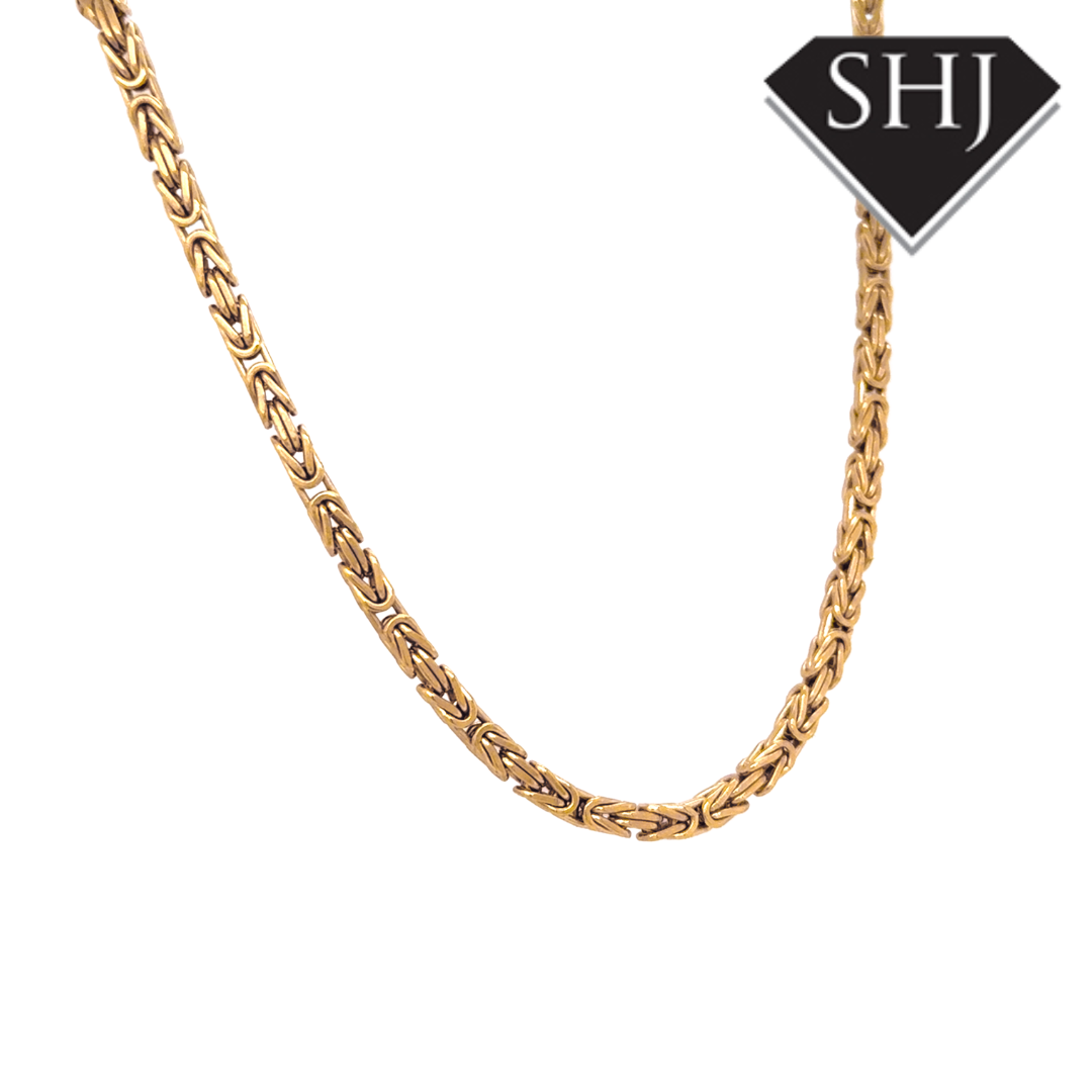 Silver Gold Plated Byzantine Chain