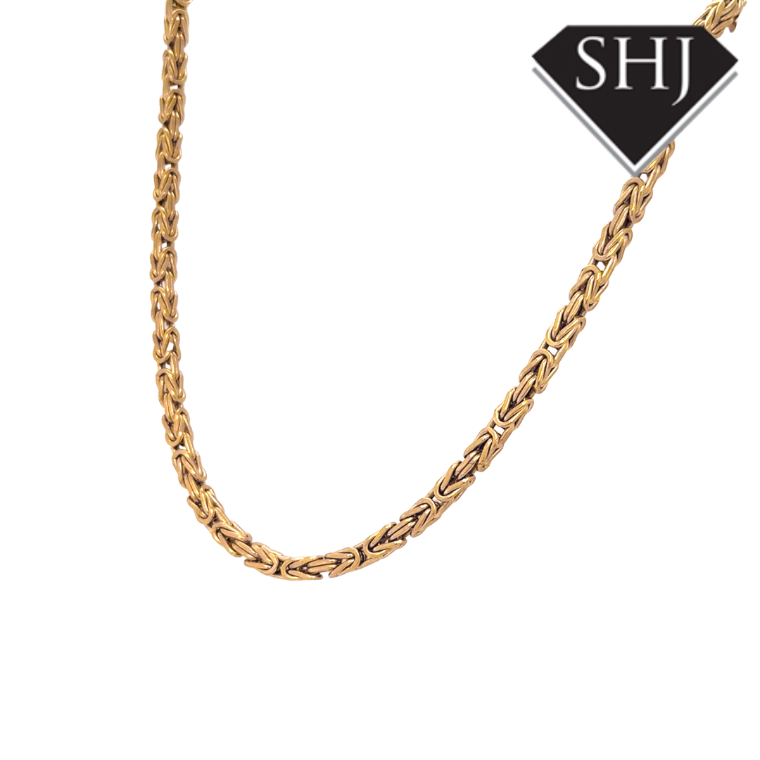 Silver Gold Plated Byzantine Chain