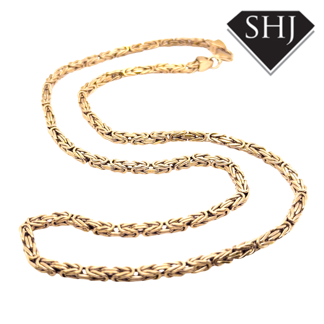 Silver Gold Plated Byzantine Chain