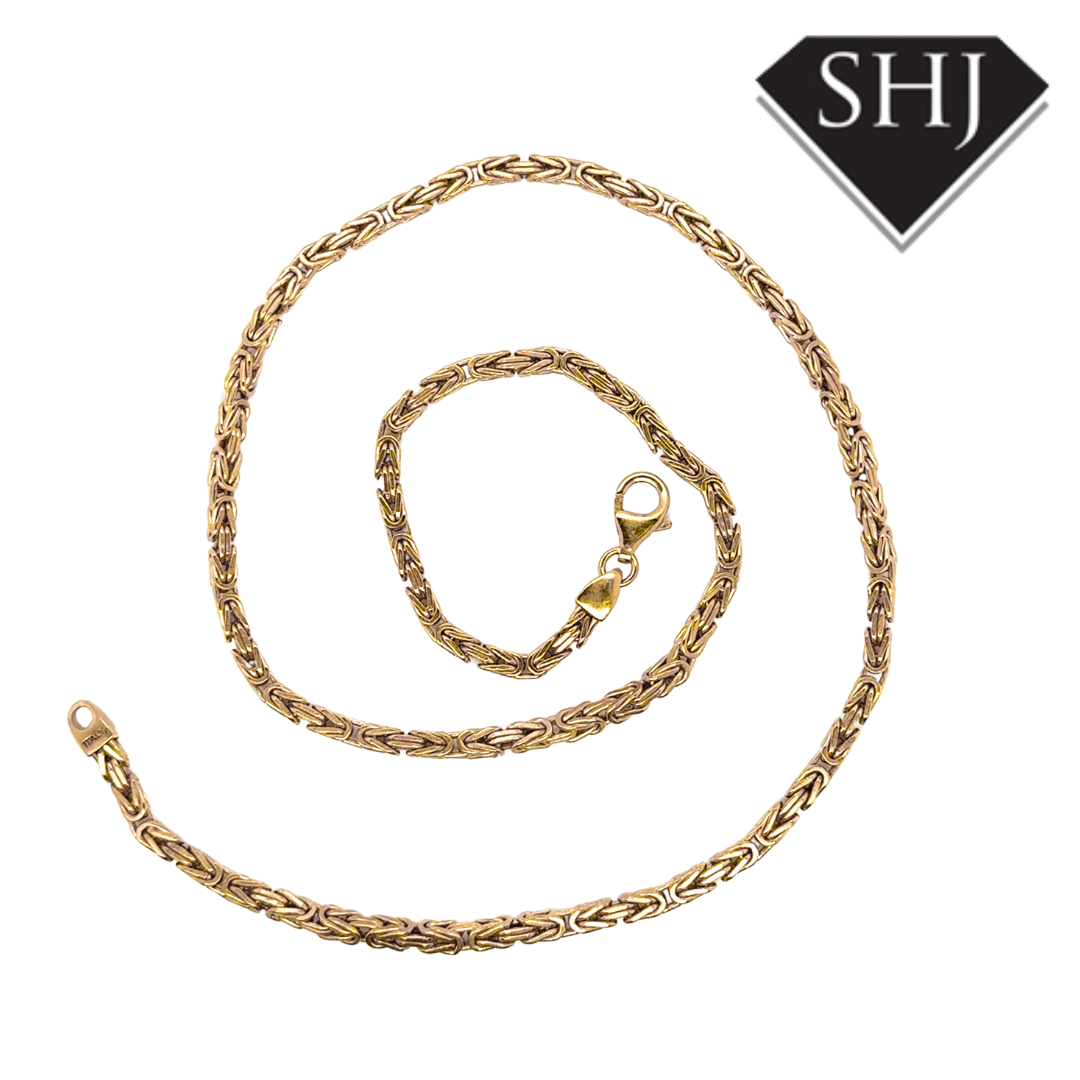 Silver Gold Plated Byzantine Chain