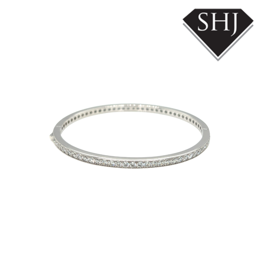 Silver CZ Channel Set Bangle