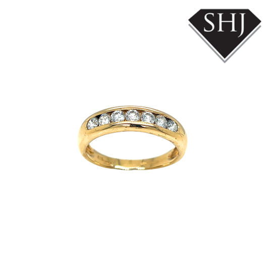 14ct White Gold 7 Stone CZ Ring
