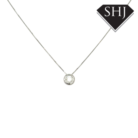 9ct White Gold Diamond Pendant