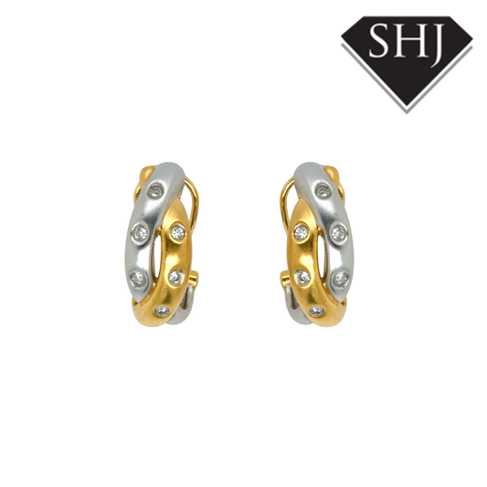 18ct Yellow & White Gold Earrings