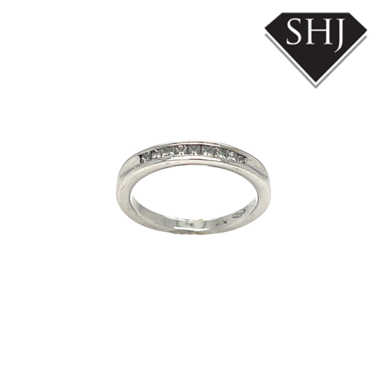 18ct White Gold Diamond Band