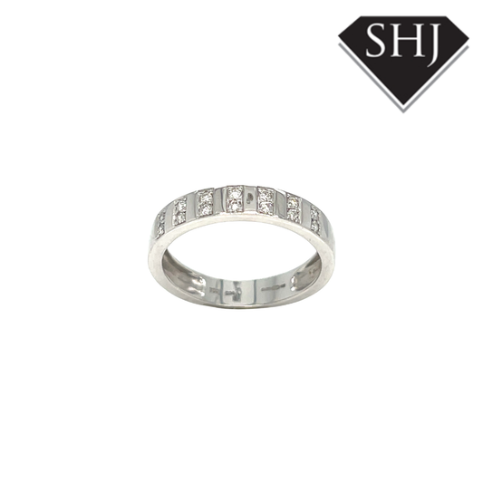 18ct White Gold Diamond Band