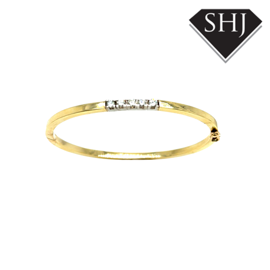 9ct Yellow Gold 0.50ct Diamond Bangle