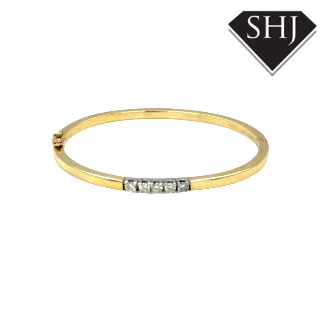 9ct Yellow Gold 0.50ct Diamond Bangle