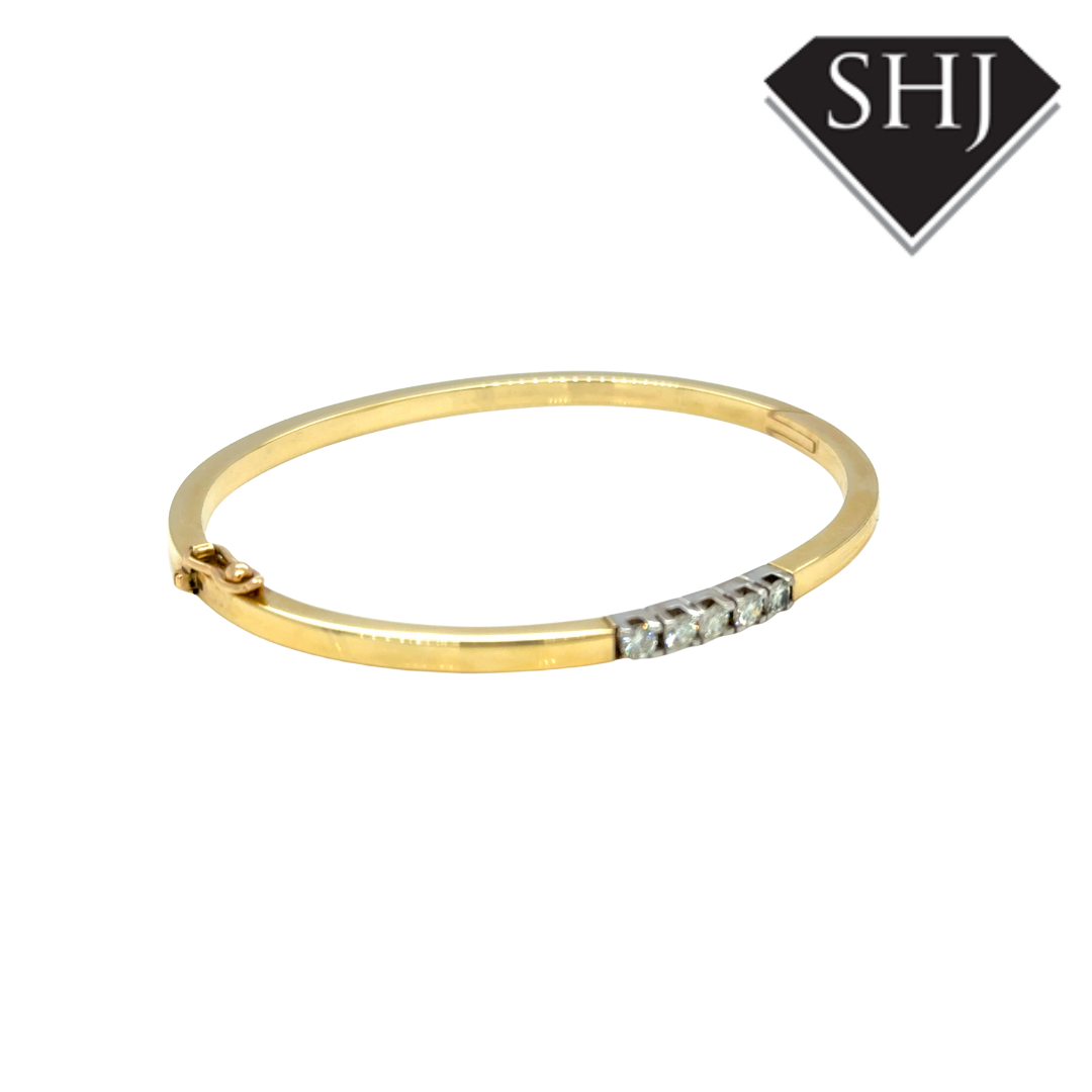 9ct Yellow Gold 0.50ct Diamond Bangle