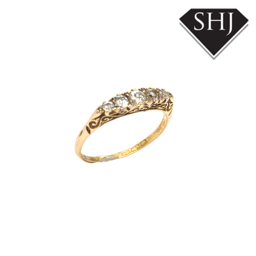 18ct Yellow Gold 5 Stone Diamond Ring