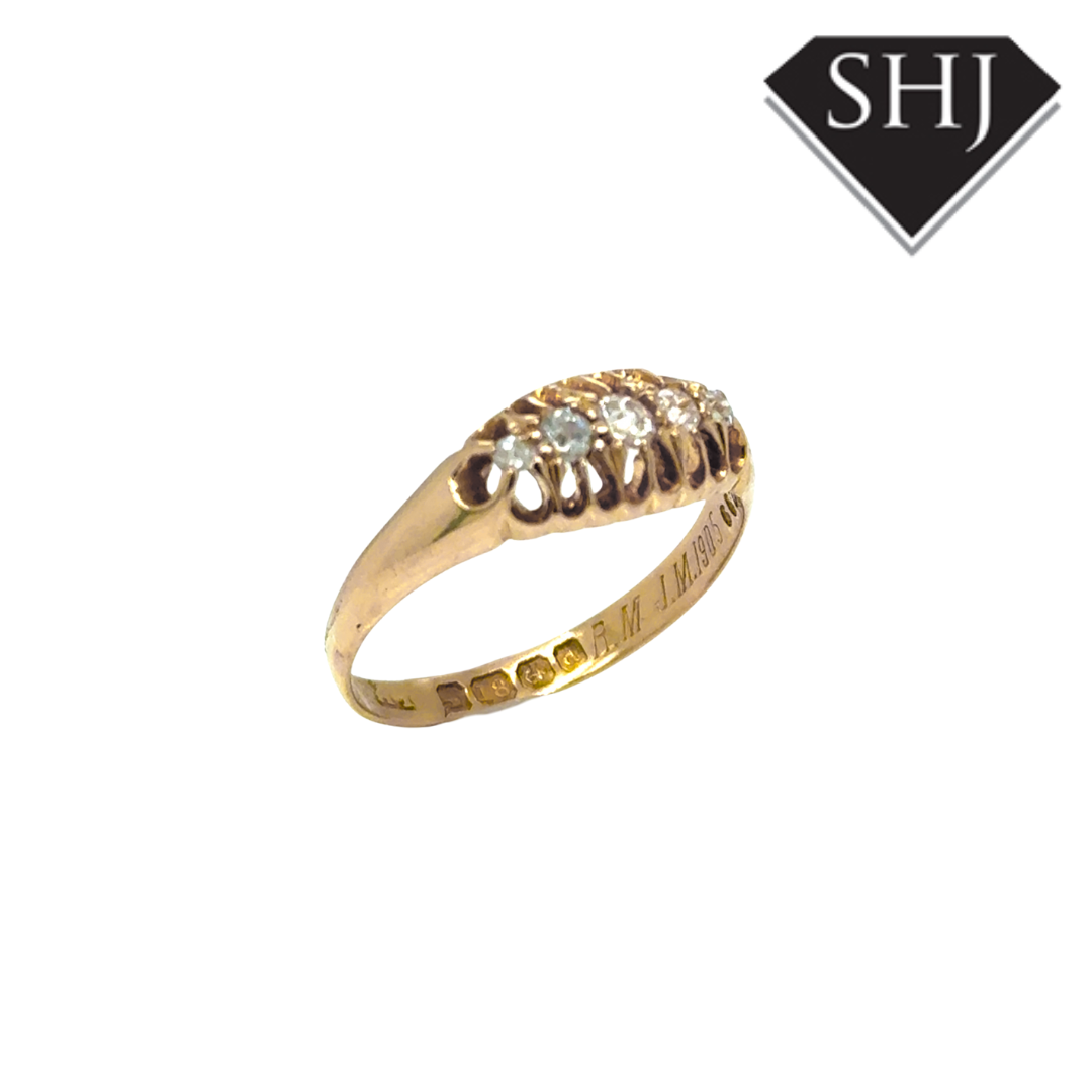 18ct Yellow Gold 5 Stone Diamond Ring