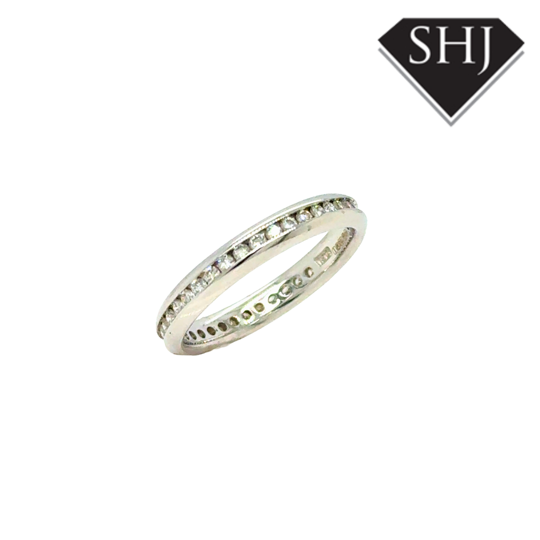9ct White Gold Full Diamond Eternity Ring