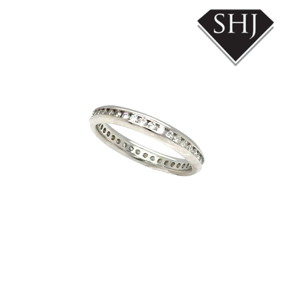 18ct White Gold Full Eternity Ring Size J
