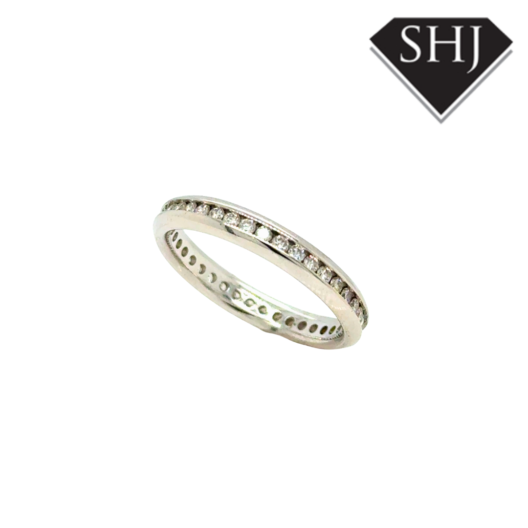 9ct White Gold Full Diamond Eternity Ring