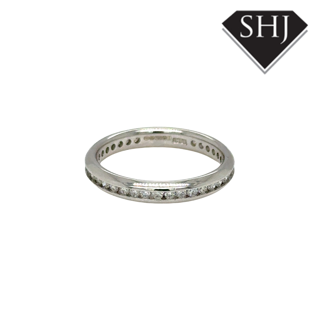 18ct White Gold Full Eternity Ring Size J
