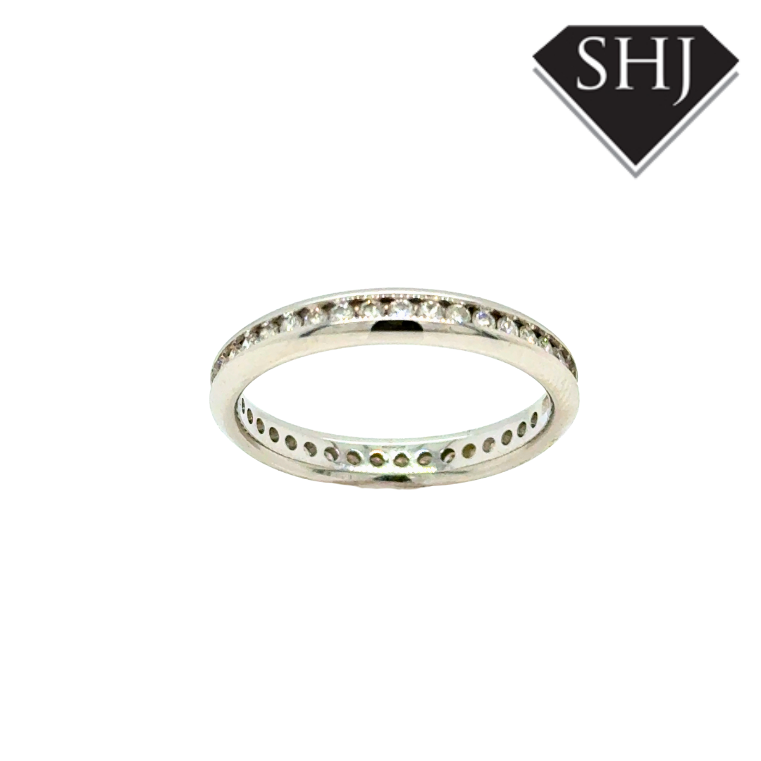 9ct White Gold Full Diamond Eternity Ring