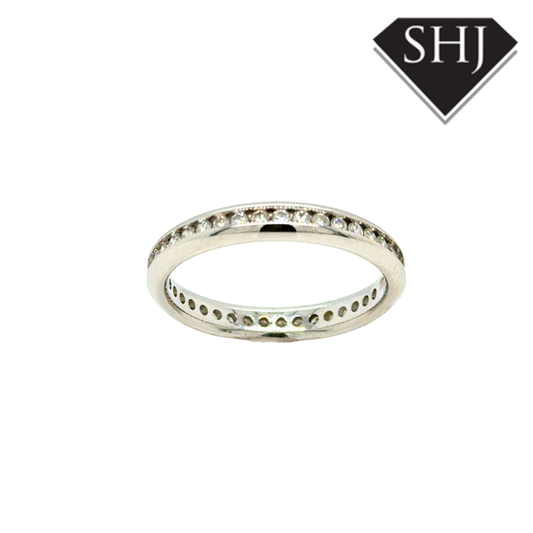 9ct White Gold Full Diamond Eternity Ring