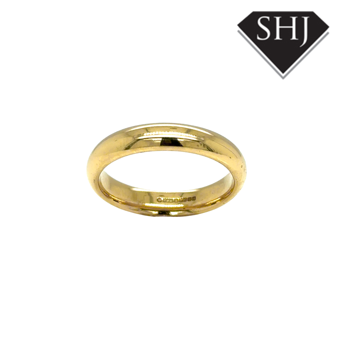 18CT Yellow Gold 4mm Wedding Band