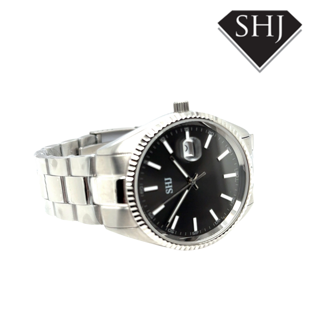 SHJ Gents Stainless Steel Bracelet Grey Dial Watch