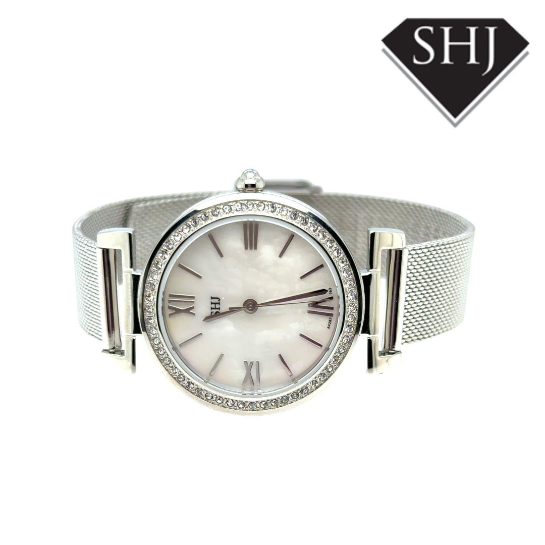 SHJ Ladies Stainless Steel MOP Dial Watch