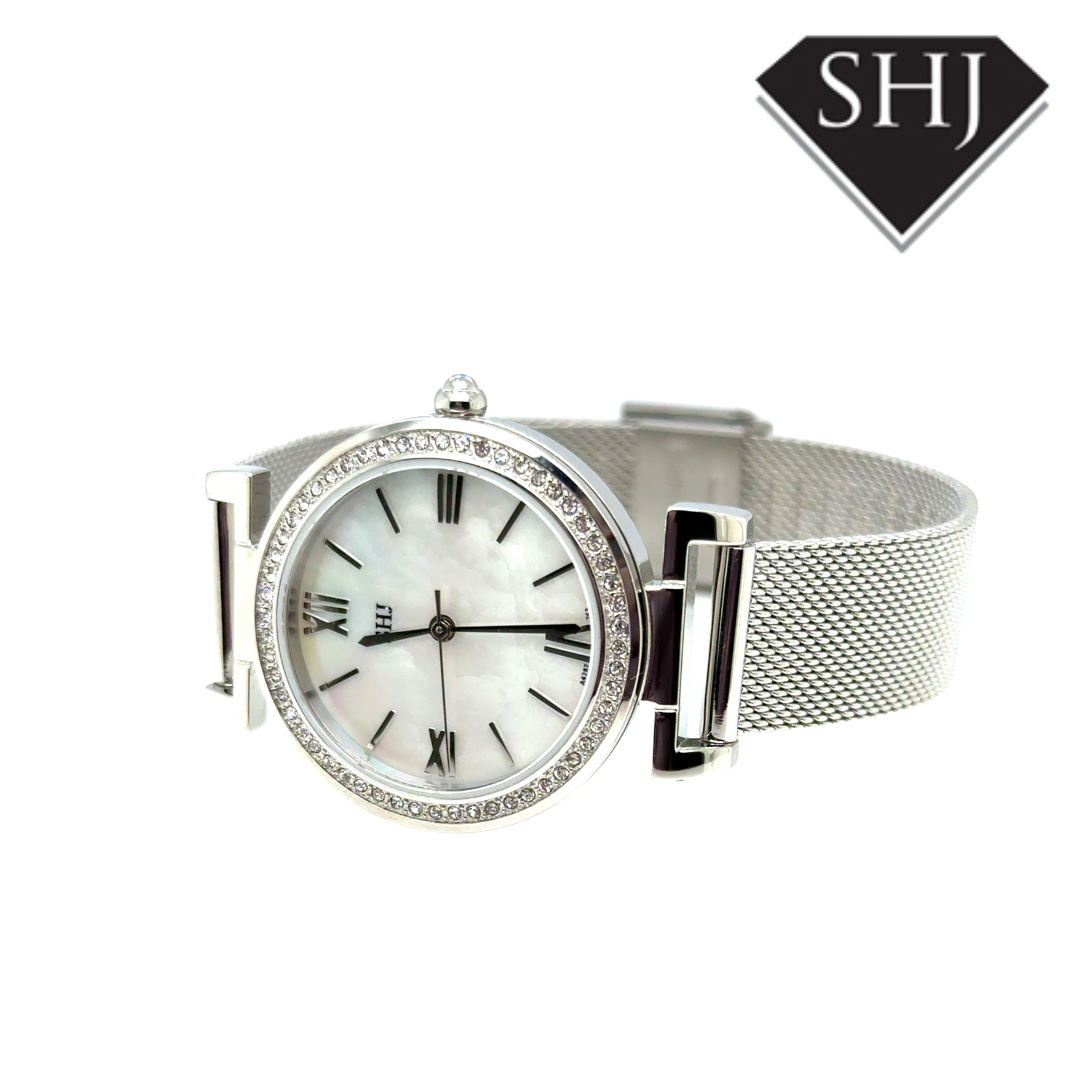 SHJ Ladies Stainless Steel MOP Dial Watch