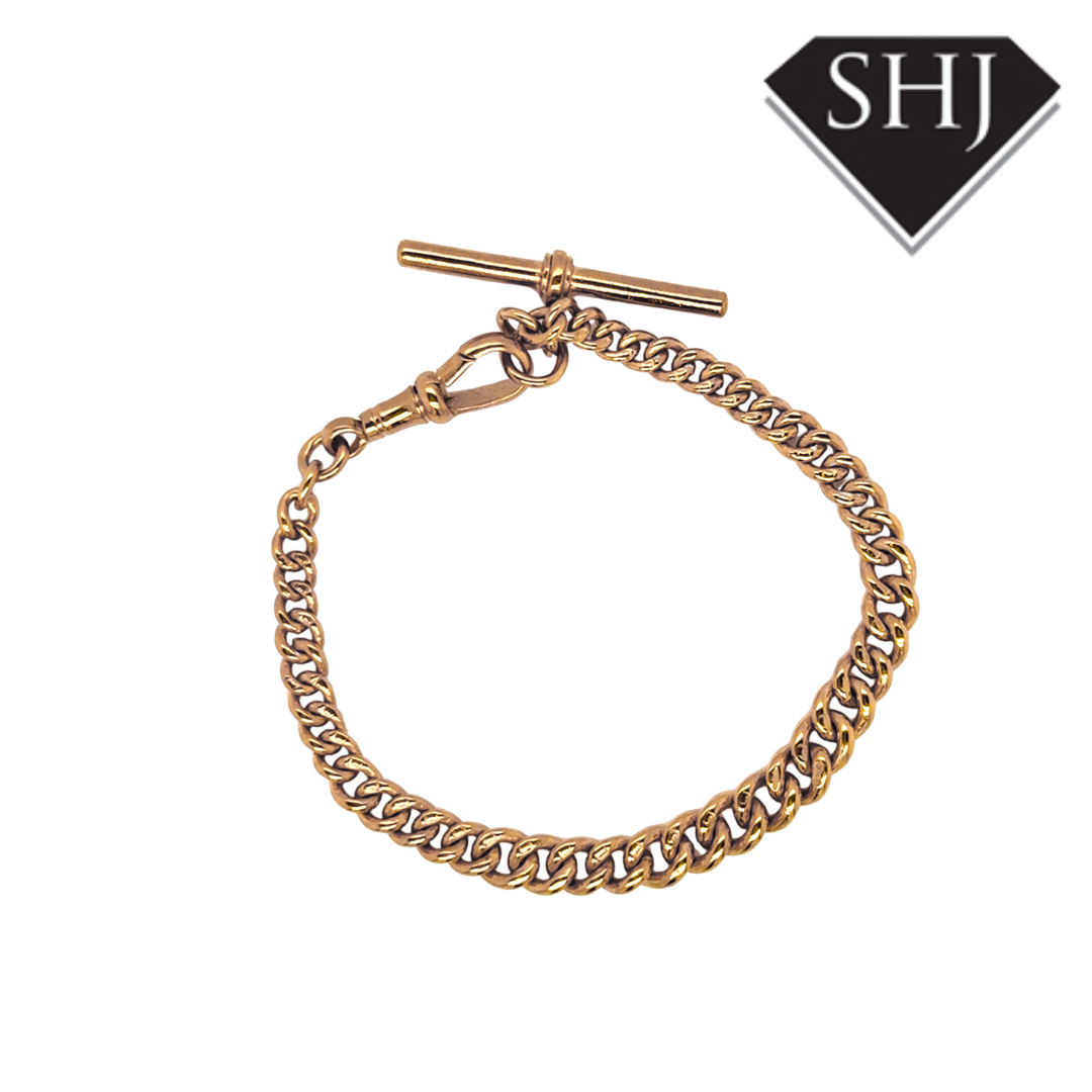 Silver Gold Plated T Bar Bracelet