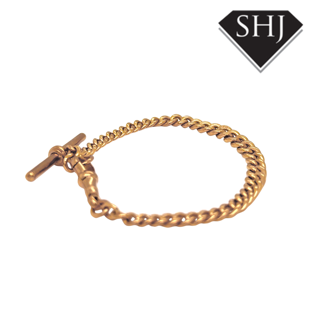 Silver Gold Plated T Bar Bracelet