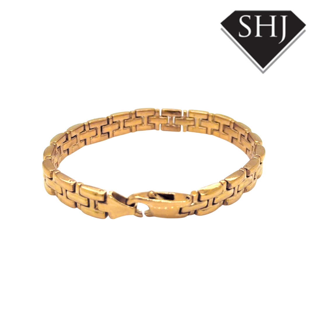 Silver Gold Plated Fancy Link Bracelet