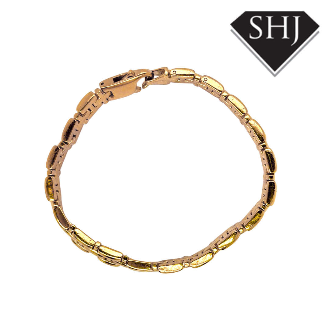 Silver Gold Plated Fancy Link Bracelet