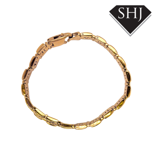 Silver Vermeil Gold Plated Fancy Link Bracelet