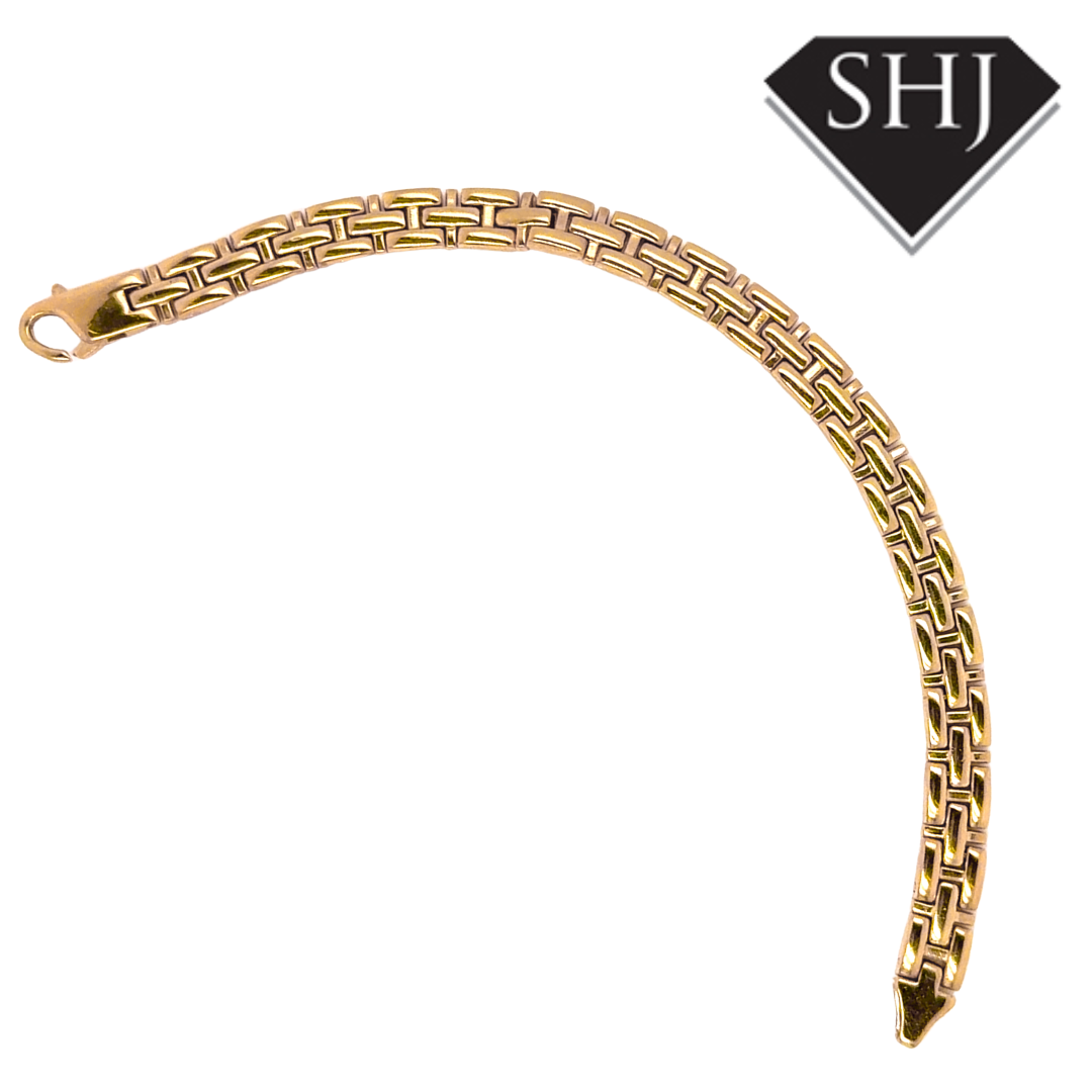 Silver Gold Plated Fancy Link Bracelet