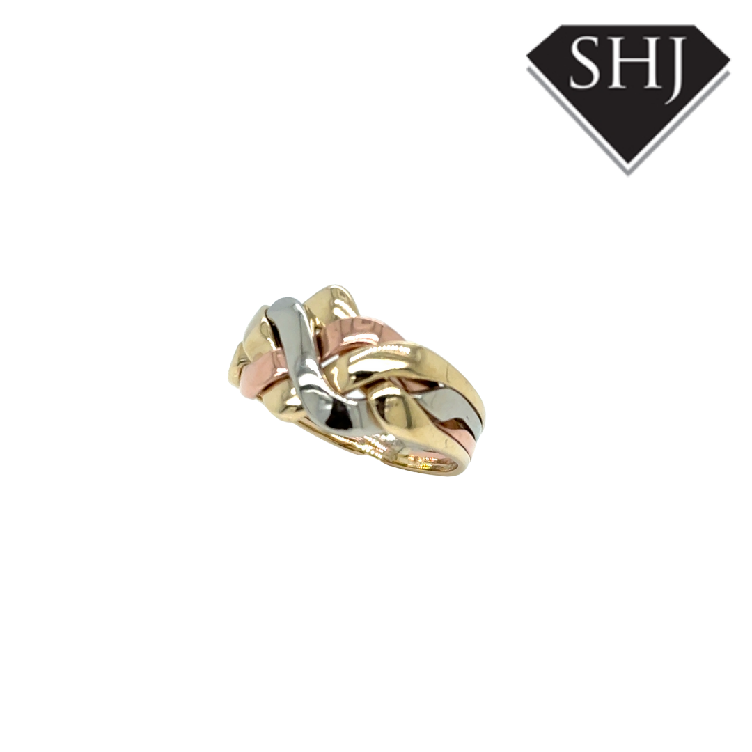 9ct Tri Gold Puzzle Ring