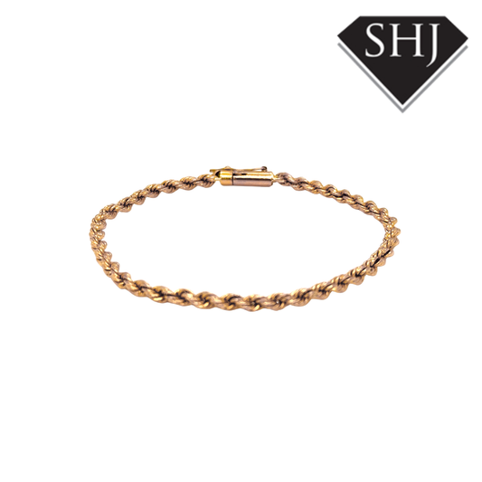 18ct Yellow Gold Solid Rope Bracelet