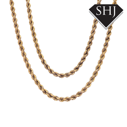 18ct Yellow Gold Solid Rope 20" Necklace 32.1g